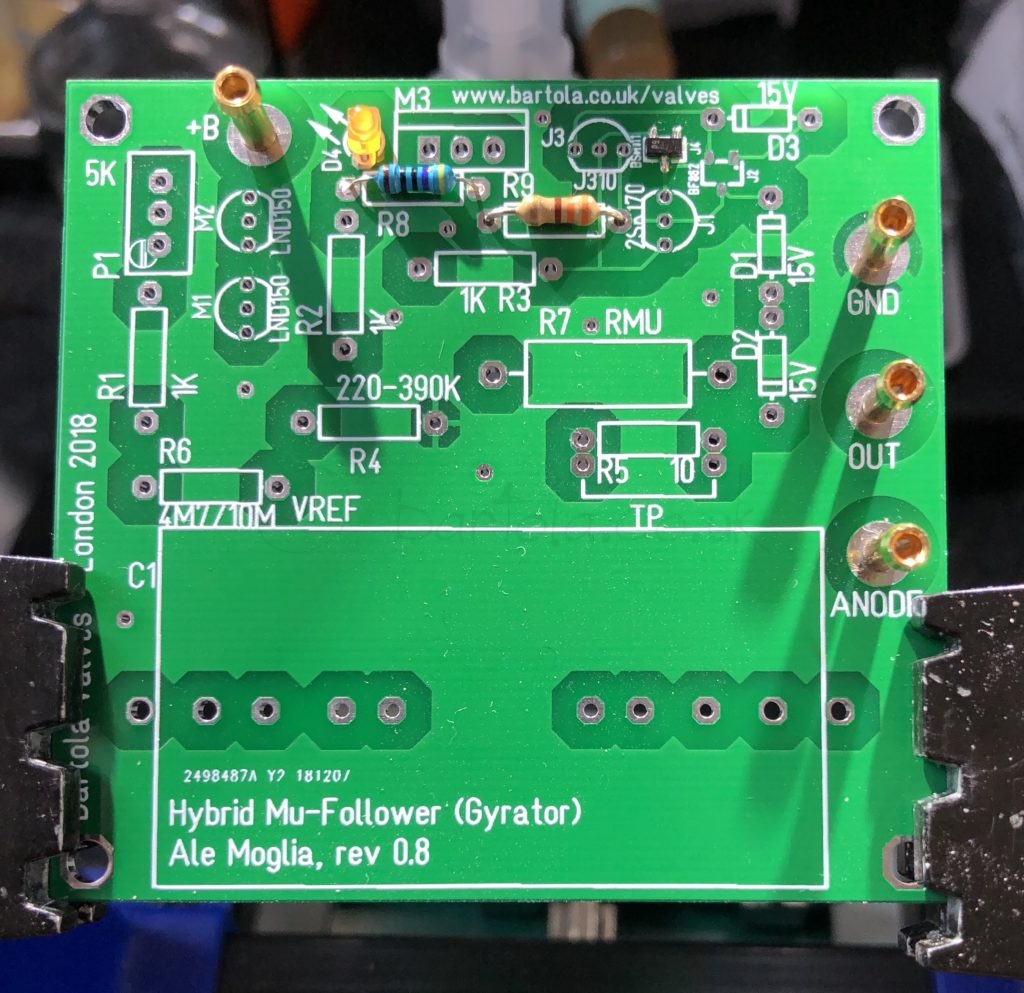 Mu Follower Hybrid Mu-follower (aka Gyrator) Rev08 PCB Update – Bartola® Valves